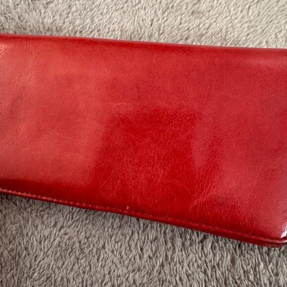 Hobo International Red Leather Wallet Clutch Purse - Picture 2 of 7